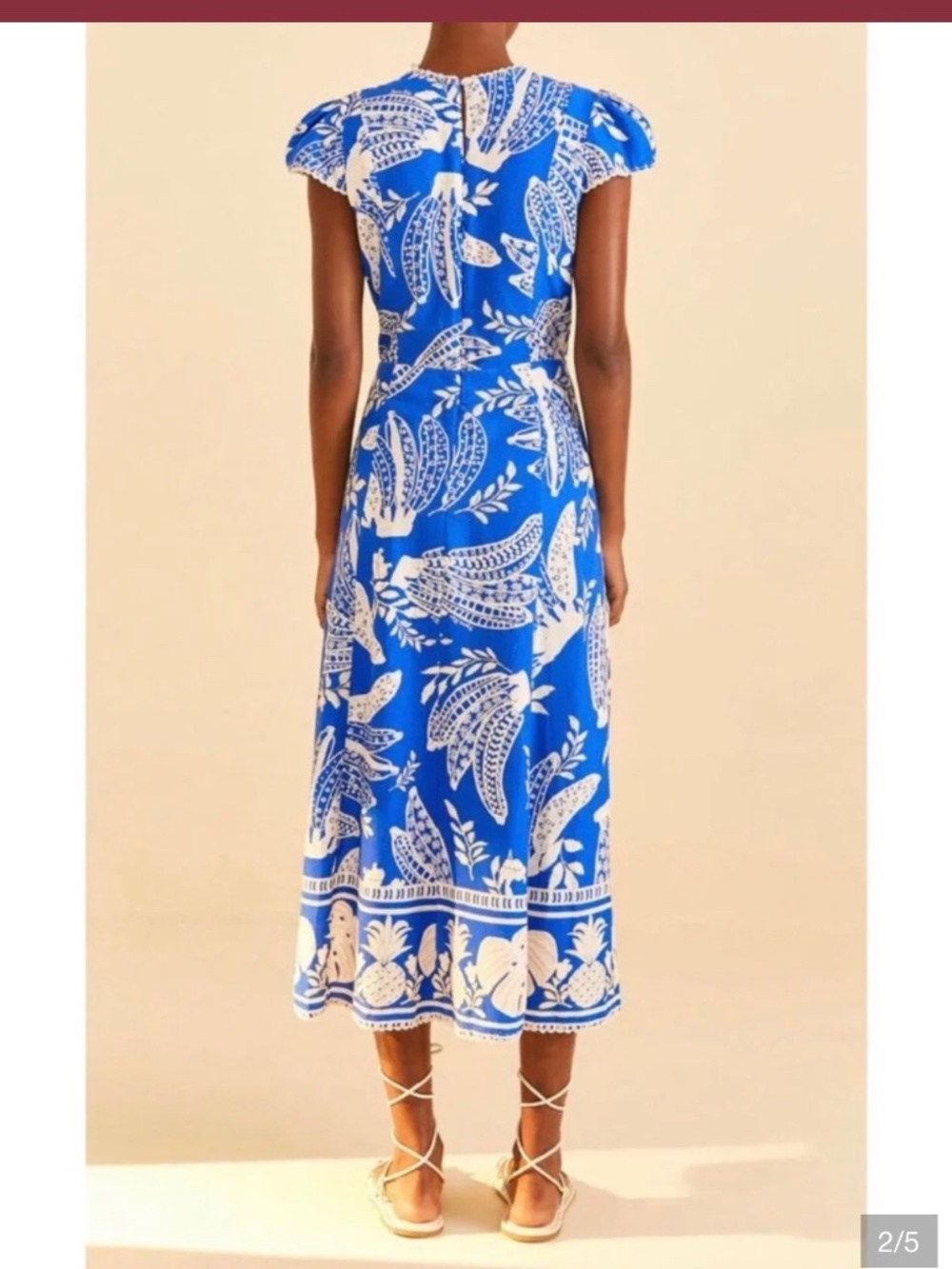 Farm Rio blue lace banana midi dress - Picture 2 of 4